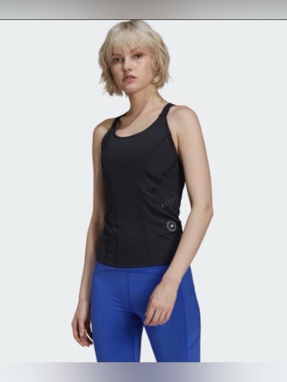 Stella McCartney x Adidas Women's Black Racerback Performance Tank Top. Size S